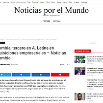 Colombia, tercero en A. Latina en adquisiciones empresariales  Noticias Colombia